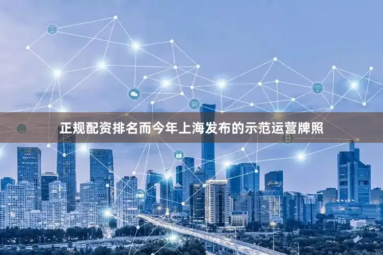 正规配资排名而今年上海发布的示范运营牌照